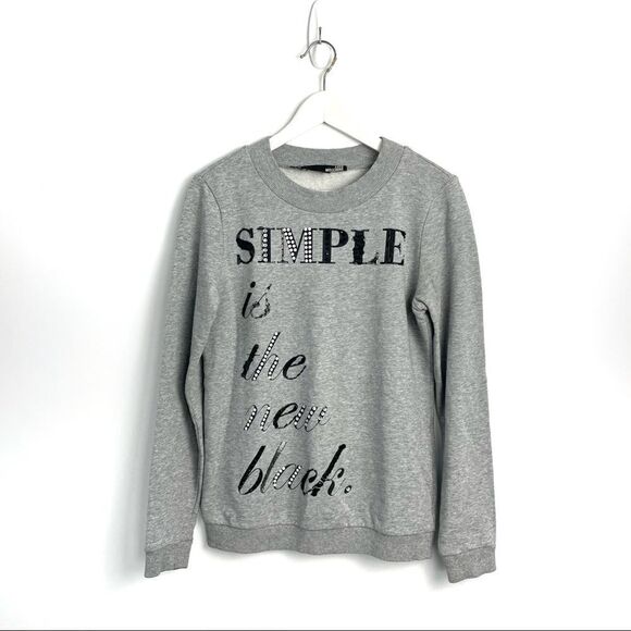 Love Moschino Simple Is The New Black Sequin Print Sweater - Picture 2 of 14